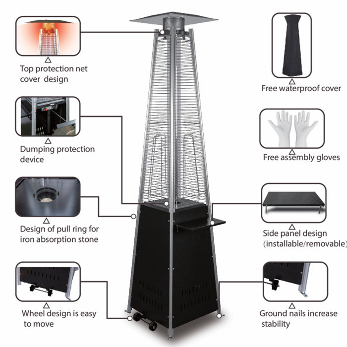 FOOWIN 48000 BTU Propane Standing Patio Heater & Reviews Wayfair